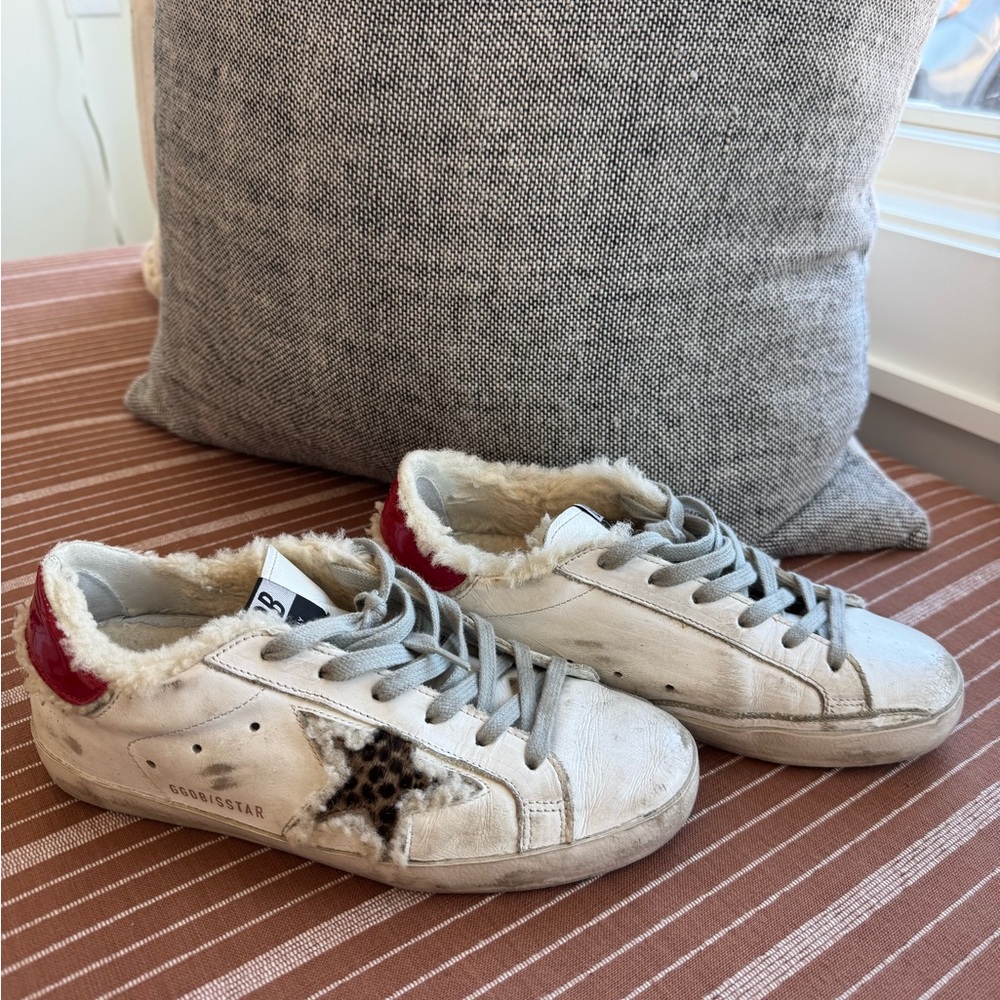 Golden Goose Shearling Leopard Star